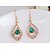 cheap Jewelry Sets-Women&#039;s Jewelry Set Stud Earrings Necklace / Earrings Pear Cut Ladies Earrings Jewelry Red / Green For Wedding Party Casual Daily