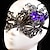 preiswerte Haarschmuck-schwarz / weißer Spitze Maske für die Partei mit lila Blumendekoration