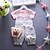 preiswerte Oberteile für Babys (Mädchen)-Baby Mädchen Zeichentrick Alltag Baumwolle Druck Kurzarm Kurz Kleidungsset Rot Rosa Khaki