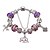 abordables Bijoux Religieux-Bracelet de charme Bracelet de perles Femme Fille Cristal Plaqué argent Mode Perlé Européen Durable Style folklorique Bracelet Bijoux Violet Jaune Fuchsia Forme Géométrique pour Regalos de Navidad