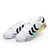 cheap Women&#039;s Sneakers-Women&#039;s Sneakers Leather Summer Casual Lace-up Flat Heel White Black Blue Black/White 1in-1 3/4in