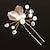 cheap Headpieces-Women&#039;s  Gold Leaf Olive Shape Hair Stick Pin for Wedding Party Hair Jewelry with Pearl Crytsal