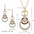 cheap Jewelry Sets-Fashion Circle Jewelry Sets Party Gold Plated Pendant Necklace Drop Earrings Set For Women Gifts