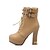 preiswerte Damenstiefel-Damen High Heels / Stiefel Herbst / Winter Blockabsatz / Plattform Kleid Party &amp; Festivität Niete / Schnürsenkel Kunstleder 10.16-15.24 cm / Booties / Stiefeletten Weiß / Schwarz / Gelb