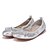 זול נעלים שטוחות לנשים-נשים נעליים דמוי עור אביב סתיו בלרינה שטוחות שטוח פפיון עבור קזו&#039;אל כסף כחול מוזהב