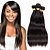 billige Hårforlengelse med naturlig farge-3 pakker Indisk hår Rett Ekte hår Menneskehår Vevet Hårvever med menneskehår Hairextensions med menneskehår / 8A