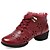 baratos Botas de dança-Mulheres Sapatos de Dança Moderna Couro Têni / Meia Solas Cadarço Salto Baixo Não Personalizável Sapatos de Dança Branco / Preto / Vermelho