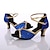 baratos Sapatos de Dança Latina-Mulheres Sapatos de Dança Latina Sandália Salto Personalizado Glitter Lantejoulas Dourado / Azul / Rosa claro / Interior / Couro