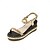 billige Sandaler til kvinner-kvinners sko pu kile hæl kiler / gladiator / åpen tå sandaler utendørs / kontor&amp;amp; karriere / kjole sort / gull