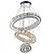 abordables Éclairages circulaires-3 anneaux 60 cm cristal led lustre métal galvanisé moderne contemporain 110-120v 220-240v