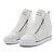 baratos Ténis de mulher-Mulheres Sapatos Courino Primavera / Outono Conforto Salto Plataforma Ziper Branco / Preto