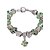 preiswerte Amulett-Armbänder-Damen Mädchen Kristall Bettelarmband Armreife Perlenarmband Perlenbesetzt damas Modisch Europäisch Acryl Armband Schmuck Rot / Blau / Grün Für Weihnachts Geschenke Party Normal Alltag / versilbert