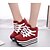preiswerte Damen-Sneaker-Damen-High Heels-Lässig-Stoff-KeilabsatzSchwarz Rot