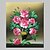 abordables Peintures fleurs/botaniques-Peinture à l&#039;huile de fleur peinte à la main sur toile photo abstraite moderne d&#039;art mural avec cadre étiré prêt à accrocher