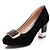 זול נעלי עקב לנשים-נשים נעליים דמוי עור אביב קיץ סתיו עקב עבה עם עבור קזו&#039;אל בורדו שחור כחול