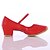 preiswerte Schuhe für Standardtanz und Modern Dance-Damen Schuhe für den lateinamerikanischen Tanz Ballsaal Innen Leistung Praxis Geteilte Sohle Schnalle Einheitliche Farbe Blockabsatz Schnalle Schwarz Fuchsie Rot
