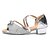 cheap Latin Shoes-Women&#039;s Latin Shoes Sparkling Glitter / Paillette Buckle Heel Bowknot / Sequin Flat Heel Customizable Dance Shoes Golden / Silver / Indoor / Leather / Practice