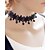 abordables Collier-Collier Choker / Ras de Cou Femme Dentelle Noir et blanc Sexy Mode Noir Colliers Tendance Bijoux pour Quotidien Décontracté