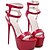 voordelige Damessandalen-Dames Sandalen PU Zomer Causaal Stilettohak Zwart Rood zwart/wit 12 cm en hoger