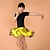 abordables Tenues de danse enfants-Danse latine Haut Volants Utilisation Manches courtes Taille moyenne Spandex