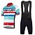 abordables Ensembles de vêtements pour hommes-KEIYUEM Homme Femme Manches Courtes Maillot et Cuissard Avec Bretelles Velo Cyclisme Coolmax® Maille Silicone Vélo Cuissard à bretelles Maillot Ensembles de Sport Respirable Séchage rapide Poche