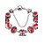 baratos Pulseira-Mulheres Cristal Pulseiras com Pendentes Bracelete Pulseiras com Miçangas Com Miçangas senhoras Europeu Fashion Cristal Pulseira de jóias Branco / Vermelho / Azul Para Presentes de Natal Festa Diário