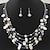 cheap Jewelry Sets-Drop Earrings Necklace / Earrings For Women&#039;s Crystal Party Daily Crystal Shell Layered Floating Black White Red Blue Green / Layered Necklace