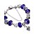 abordables Bracelets à breloques-Bracelet de charme Bracelet Bracelets Bracelet de perles Femme Perlé Perles Saphir Cristal Plaqué argent dames Mode Européen Bracelet Bijoux Violet Jaune Rouge Forme Géométrique pour Soirée Cadeau