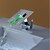 お買い得  浴室・洗面台用水栓金具-コンテンポラリー センターセット 滝状吐水タイプ LED セラミックバルブ シングルハンドルつの穴 クロム, バスルームのシンクの蛇口