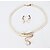 abordables Juego de Joyas-Mujer Perla Juego de Joyas Pendientes colgantes Collar / pendientes damas Moda Elegante Nupcial Perla Artificial Aretes Joyas Blanco Para Boda Fiesta Aniversario Diario / Collar con perlas / Collare