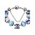 baratos Pulseira-Mulheres Cristal Pulseiras com Pendentes Bracelete Pulseiras com Miçangas Com Miçangas senhoras Europeu Fashion Cristal Pulseira de jóias Branco / Vermelho / Azul Para Presentes de Natal Festa Diário