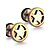 cheap Religious Jewelry-Men&#039;s Stud Earrings Star Ladies Punk Fashion Stainless Steel Titanium Steel Earrings Jewelry Golden / Rainbow / Black For Christmas Gifts Daily Casual