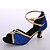 baratos Sapatos de Dança Latina-Mulheres Sapatos de Dança Latina Sandália Salto Personalizado Glitter Lantejoulas Dourado / Azul / Rosa claro / Interior / Couro