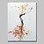 billige Blomster-/botaniske malerier-Hang malte oljemaleri Håndmalte - Abstrakt Moderne Med Ramme
