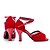 preiswerte Lateinamerikanische Schuhe-Damen Latin Beflockung Sandalen Absätze Anfänger Innen Verschlussschnalle Keilabsatz Rot 1 &quot;- 1 3/4&quot; Keine Maßfertigung möglich