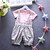 preiswerte Oberteile für Babys (Mädchen)-Baby Mädchen Zeichentrick Alltag Baumwolle Druck Kurzarm Kurz Kleidungsset Rot Rosa Khaki