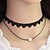 abordables Collier-Collier Choker / Ras de Cou Collier Multirang Collier multi-rang Femme Perle Imitation de perle Dentelle Noir Blanc Personnalisé Européen Couche double Mode Noir Colliers Tendance Bijoux pour Soirée