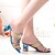 Недорогие Женские сандалии-Women&#039;s Glitter Crystal Sequined Jeweled Outdoor Summer Crystal Chunky Heel Leatherette Black Golden Royal Blue