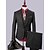 Χαμηλού Κόστους Κοστούμια-Μαύρο Μονόχρωμο Στενή εφαρμογή Λινό Κοστούμι - Εγκοπή Μονόπετο Ενός Κουμπιού