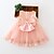 cheap Baby Girls&#039;  Dresses-Baby Girls&#039; Bow Dresswear Party Solid Colored Short Sleeve Dress Pink