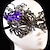 Χαμηλού Κόστους Κοσμήματα Μαλλιών-μαύρο / άσπρο μάσκα δαντέλα για το κόμμα με μοβ λουλούδι διακόσμηση