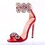 abordables Sandales femme-Femme Crystal Sandals Polyuréthane Printemps / Eté / Automne Sandales Talon Aiguille Cristal / Fleur Rouge / Doré / Mariage / Soirée &amp; Evénement / Soirée &amp; Evénement