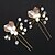 cheap Headpieces-Women&#039;s  Gold Leaf Olive Shape Hair Stick Pin for Wedding Party Hair Jewelry with Pearl Crytsal