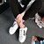 cheap Women&#039;s Sneakers-Women&#039;s Sneakers Leather Summer Casual Lace-up Flat Heel White Black Blue Black/White 1in-1 3/4in