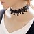 abordables Collier-Collier Choker / Ras de Cou Femme Dentelle Noir et blanc Sexy Mode Noir Colliers Tendance Bijoux pour Quotidien Décontracté