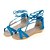 baratos Sandálias de mulher-Mulheres Sapatos Couro Ecológico Verão Sandálias Sem Salto Cadarço Laranja / Azul