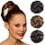 cheap Chignons-wedding bridal updo chignon bun clips braids synthetic straight hair extensions brown