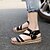 preiswerte Damensandalen-Damen PU Sommer Komfort Flacher Absatz Schnalle Weiß / Schwarz / Braun