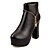 preiswerte Damenstiefel-Damen Herren Unisex Schuhe Kunstleder Winter Frühling Herbst High Heels Blockabsatz Mittelhohe Stiefel Reißverschluss für Sportlich Normal