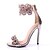 abordables Sandales femme-Femme Crystal Sandals Polyuréthane Printemps / Eté / Automne Sandales Talon Aiguille Cristal / Fleur Rouge / Doré / Mariage / Soirée &amp; Evénement / Soirée &amp; Evénement